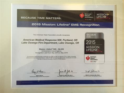 Lofd Receives American Heart Associations Mission Lifeline Ems