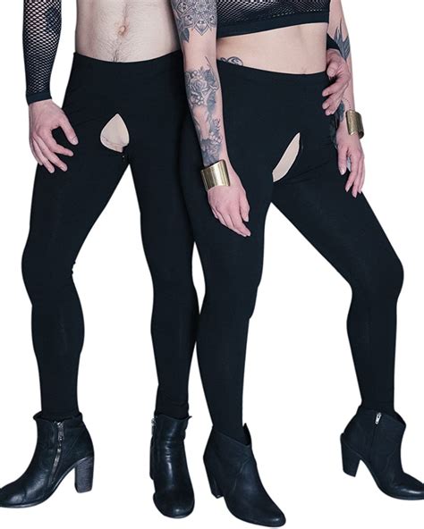 flyescapades crotchelss zipper open crotch unisex leggings black xl uk clothing