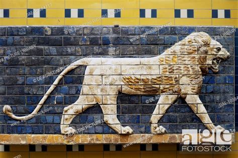 Sacred Lion Glazed Brick From The Processional Way Of Babylon Iraq