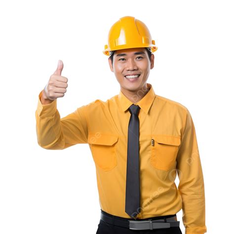 Engineer Man Worker In Hard Hat Pointing To The Sky Hat Vest Factory