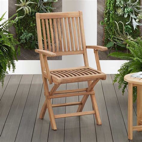 Refresh your outdoor décor with the upland teak outdoor collection. Holley+Teak+Outdoor+Folding+Arm+Chair (With images) | Teak ...