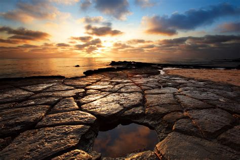 Landscape Rocks Sea Sunset Wallpapers Hd Desktop And Mobile