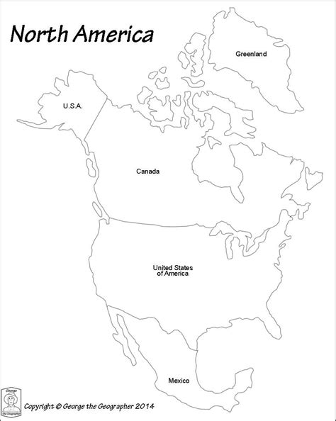 Blank Map Of North America With Countries