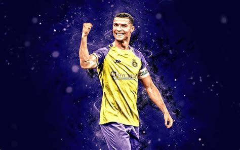 Download Cristiano Ronaldo 4k 2022 Al Nassr Fc Yellow Neon Lights