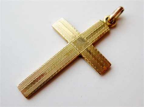 Vintage Fine 10k Solid Gold Catholic Cross Necklace Pendant