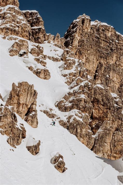 Skiing Tofana In Cortina D Ampezzo In Winter Stock Photo Image Of
