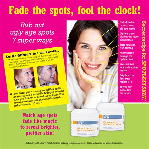 Age Spot And Skin Brightening Cream Beauty Creams Bakers Best Health
