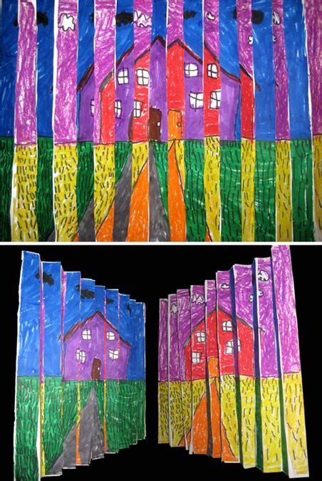 2nd Grade Op Art Landscape Elementary Art Elementary Art Projects