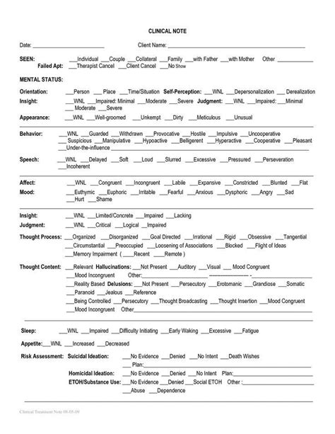 Soap Notes Mental Health Template