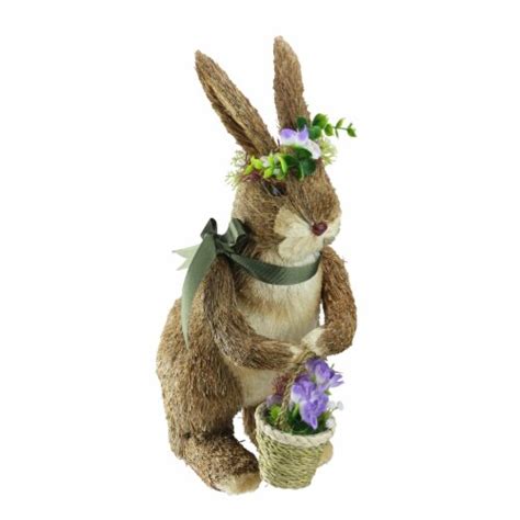 Northlight 165 Standing Sisal Easter Bunny With Basket Spring Figure