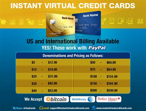 We did not find results for: Virtual Credit Cards (VCC) - Many Denominations - Instant Delivery - US & INTL Billing AVS ...