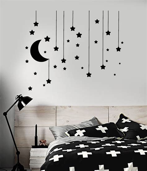 Vinyl Wall Decal Stars Crescent Moon Dream Bedroom Ideas Stickers
