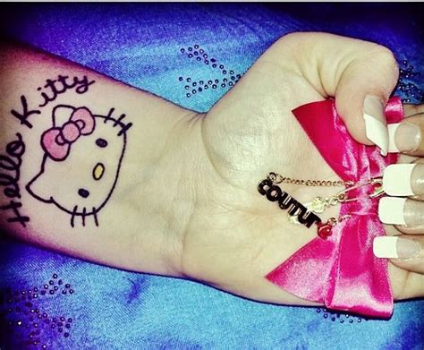 Hello Kitty Wrist Tattoo With Bow Pink Bow Juicy Couture