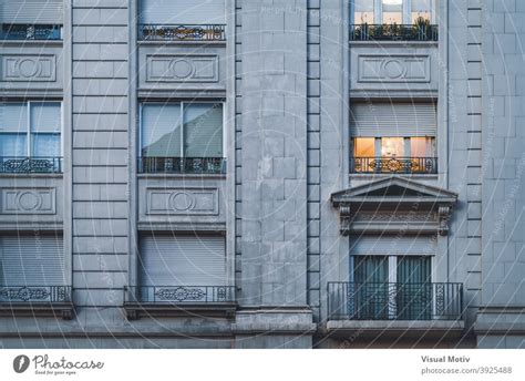 Balcony And Rows Of Windows Of An Urban Residential Building In