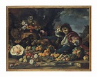 Michele Pace del Campidoglio (?Rome ?1610-?1670), Roses, peaches ...