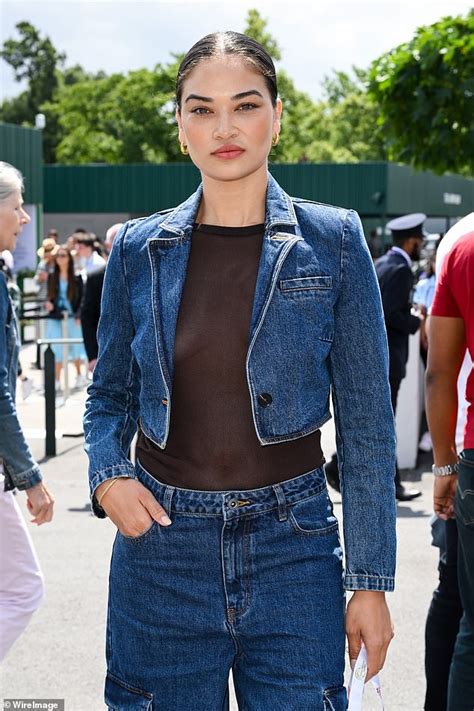 Shanina Shaik Goes Braless In A Sheer Black Top At Wimbledon Trends Now
