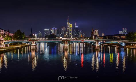 Skyline Of Frankfurt Am Main By Night Peter Mocanu