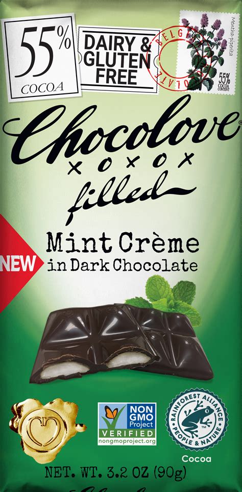 Mint Crème In Dark Chocolate Chocolove Premium Chocolate