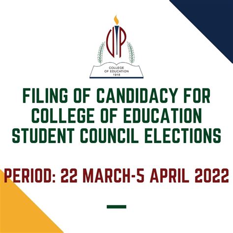 Filing Of Candidacy For College Of Education Student Council Elections