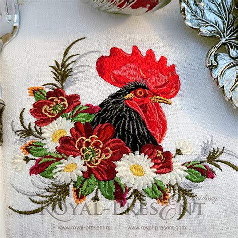Machine Embroidery Design Rooster 2017 Roosters And Hens Embroidery Designs Royal Present