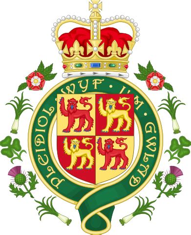 Das wappen von wales ( walisisch bathodyn brenhinol cymru , englisch royal badge of wales ) zeigt in einem geviertem schild im ersten und vierten goldenen feld den laufenden, hersehenden. Das Wappen von Wales - das walisische Wappen