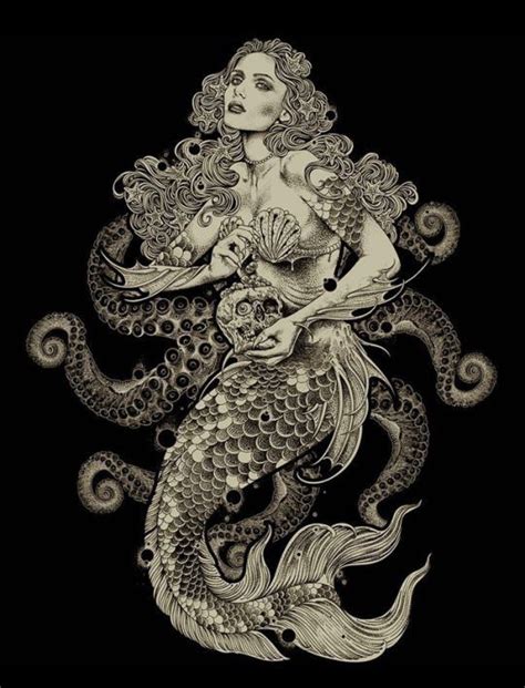 All these can showcase your love for the ocean and all the mysteries that lie therein. Octopus Mermaid.🐳 | Mermaid tattoos, Mermaid artwork ...