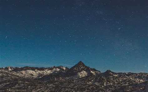 Download Wallpaper 2560x1600 Mountains Starry Sky Night Stars Peak