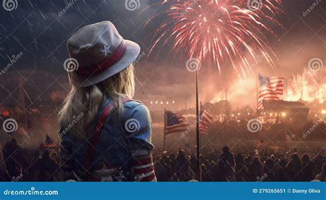 Patriotic Cinematics: Grandeur of the 4th of July Stock Illustration