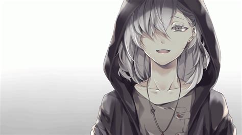 Image of hd wallpaper anime tokyo ghoul black hair boy grey eyes. Download 320x480 Anime Boy, White Hair, Hoodie, Smiling, Necklace, Gray Eyes Wallpapers for ...
