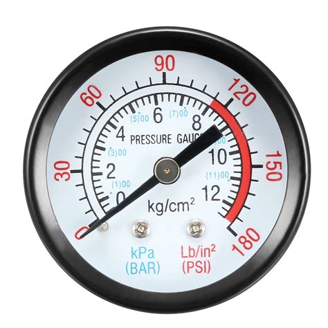 Dry Pressure Gauge 0 180 Psi0 20 Bar Dual Scale 18 Dial 18