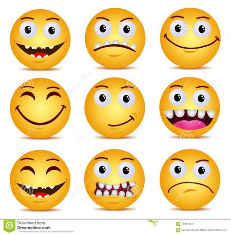 Modern Yellow Laughing Happy Smile Stock Vector Illustration Of Comic