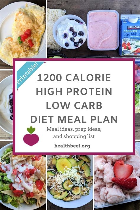 Reach your diet and nutritional goals with our. 1200 calorie high protein low carb meal plan (with ...