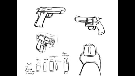 Tutorial How To Draw A Handgunpistol Youtube