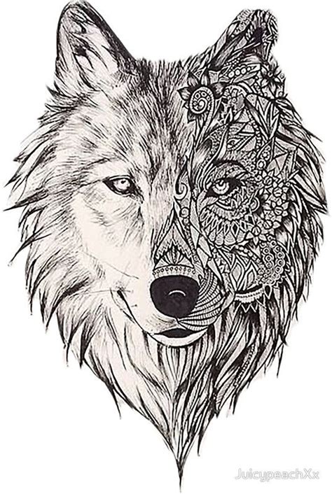 Mandala Wolf Vol2 Sticker By Juicypeachxx In 2021 Geometric Wolf