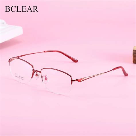 bclear vintage half rimless eyeglasses frame optical prescription semi rim glasses frame for