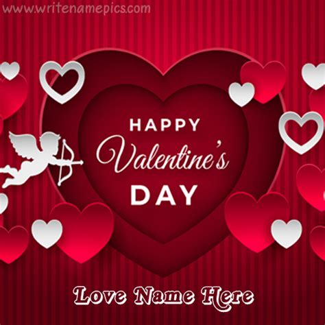 Happy Valentine Day Wishing Card With Name