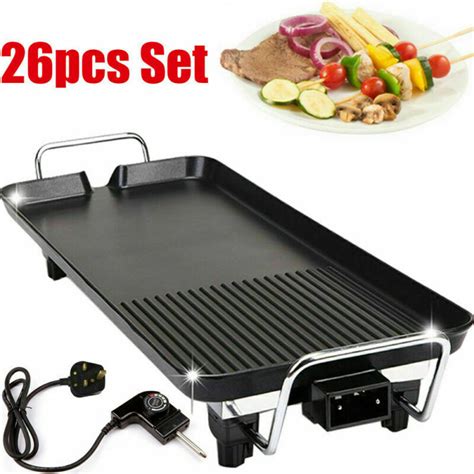 26pcs Set Electric Table Top Grill Griddle Hot Plate Bbq Barbecue