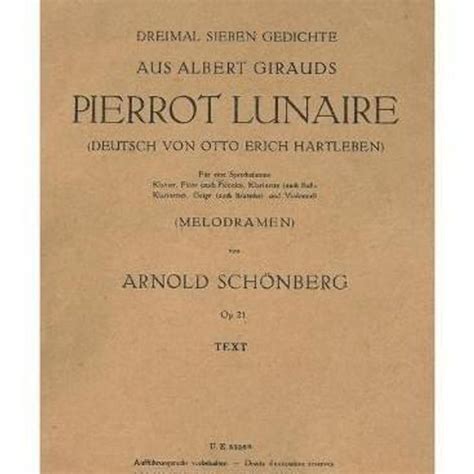 Arnold Schoenberg Pierrot Lunaire Op 21 Lyrics And Tracklist Genius