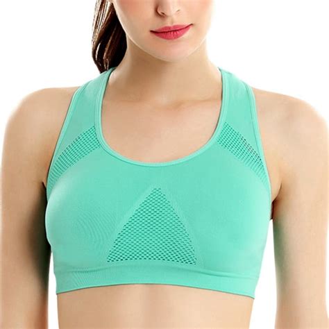 Wisremt Women Professional Absorb Sweat Top Sports Bra Mesh Breathable Bra Push Up Padded