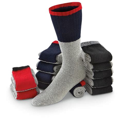 Mens Heavyweight Thermal Tube Socks 12 Pairs 192533 Socks At
