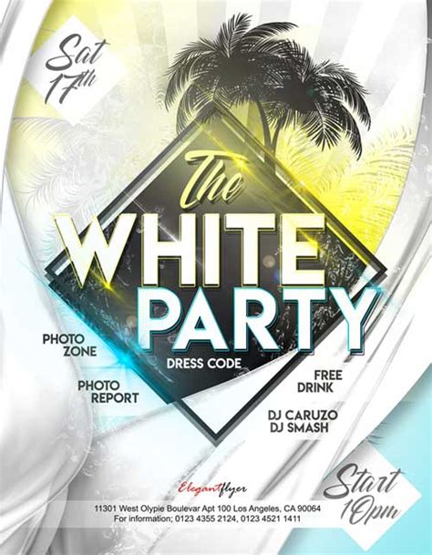 White Party Free Psd Flyer Template For Party And Club Events