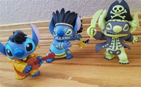 3 Disney Stitch Figures From Leo And Stitch Elvispirateshula Stitch