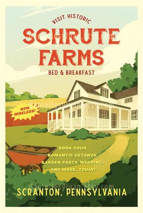 Schrute Farms Travel Poster Scranton Pa Minimalist Poster Etsy