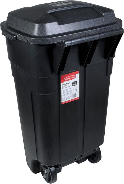Rubbermaid Roughneck Heavy Duty Wheeled Trash Can 34 Gallon Black