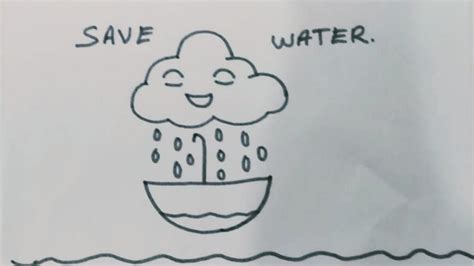 How To Draw Save Water ⛈️poster Drawing For Kidseasy Save Water