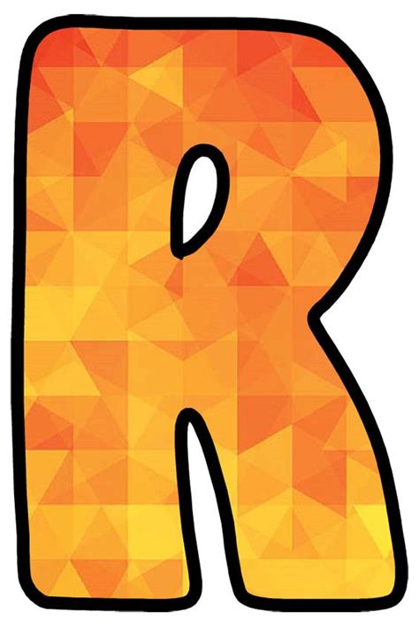 Buchstabe Letter R Abstract Artwork Color Orange