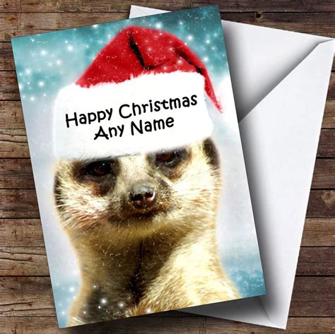 Funny Meerkat Christmas Customised Card Greeting Cards And Invitations