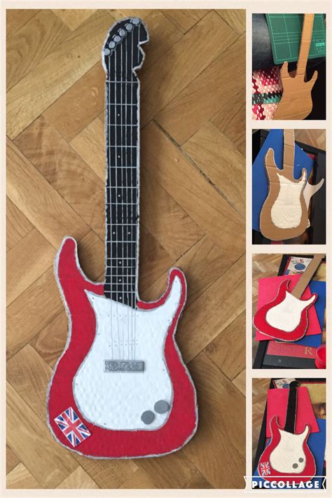 Uno de ellos es, además, muy original y creativo: Rockstars Guitar Guitarra realizada con cartón para carnavales ! | Guitarras de carton ...