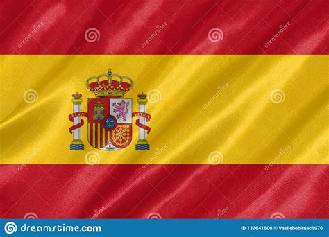 Liten bild av en flagga med skugga. Spanien flagga arkivfoto. Bild av hattasken, bandet ...