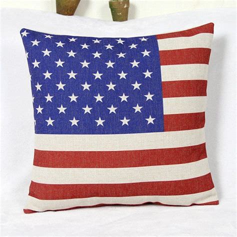 Fashionable American Flag Pattern Printed Square Composite Linen Blend